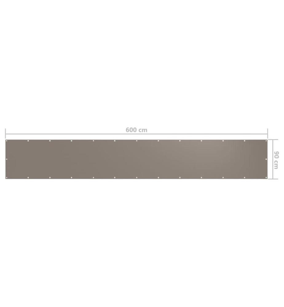 Balkon-Sichtschutz Taupe 90x600 cm Oxford-Gewebe
