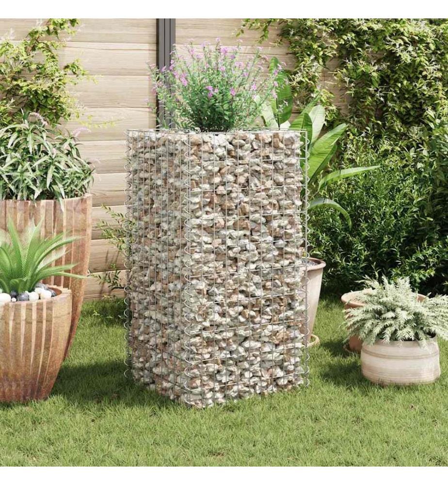 Gabionen-Hochbeet Stahl 50×50×100 cm