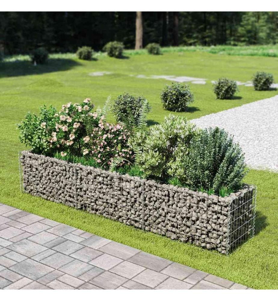 Lit surélevé à gabion Acier galvanisé 270x50x50 cm