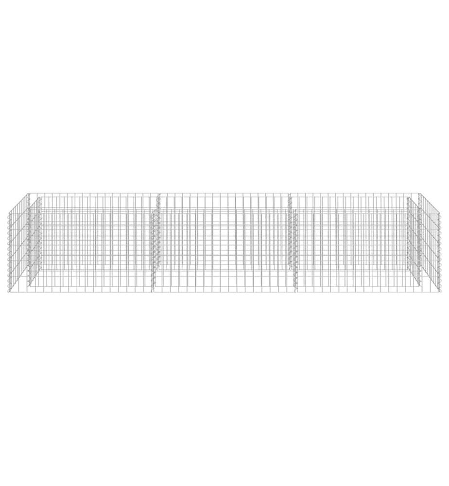 Lit surélevé à gabion Acier galvanisé 270x50x50 cm