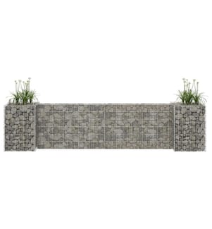 Jardinière à gabion en H Fil d'acier 260x40x60 cm