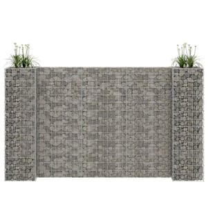 Jardinière à gabion en H Fil d'acier 260x40x150 cm