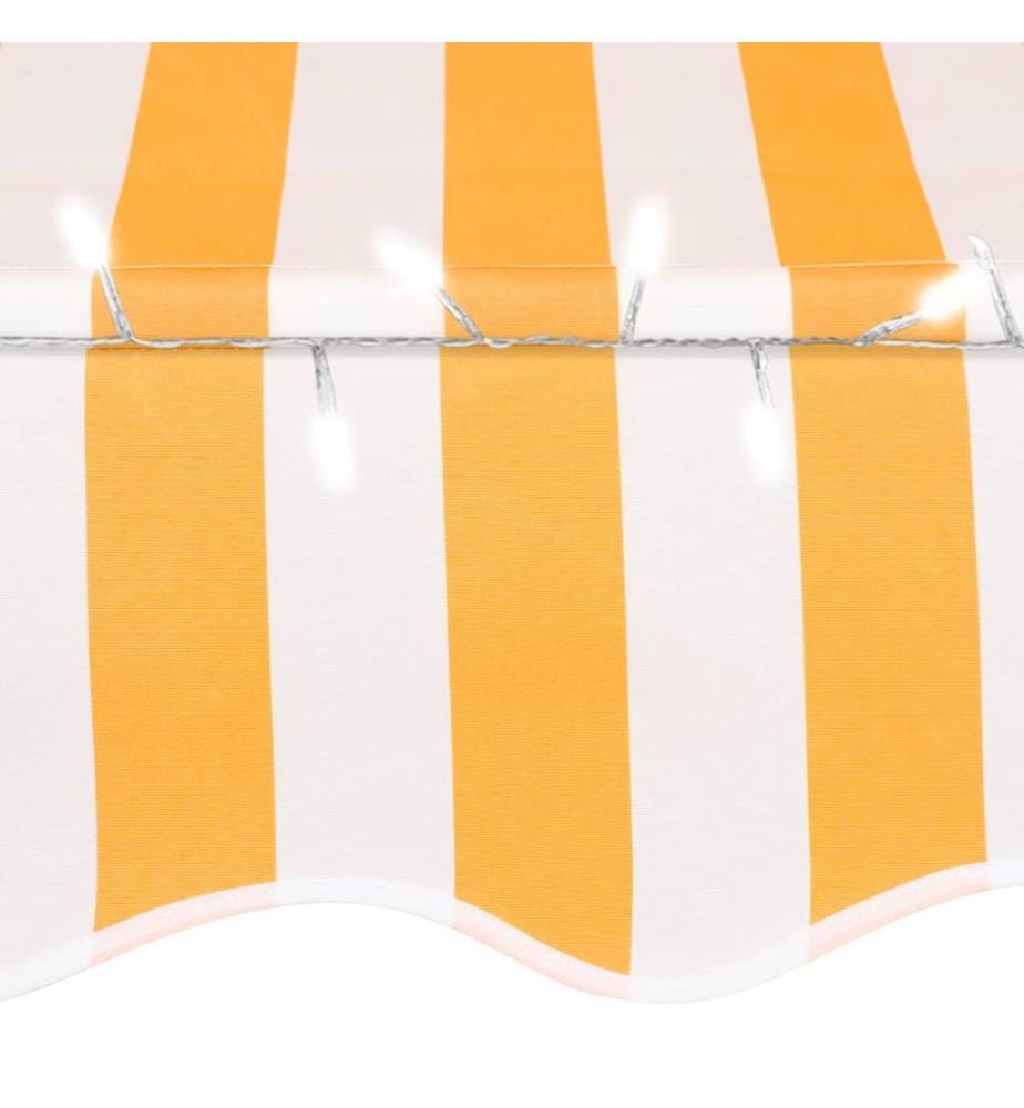 Einziehbare Markise Handbetrieben mit LED 300 cm Weiss Orange