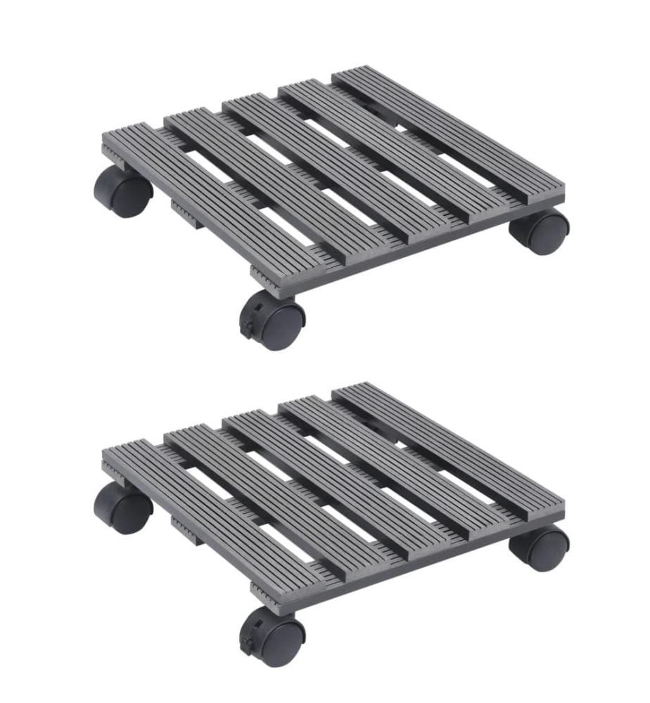 Pflanzenroller 2 Stk. Grau 30x30x7,5 cm WPC