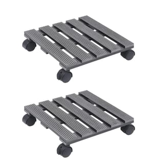 Pflanzenroller 2 Stk. Grau 30x30x7,5 cm WPC