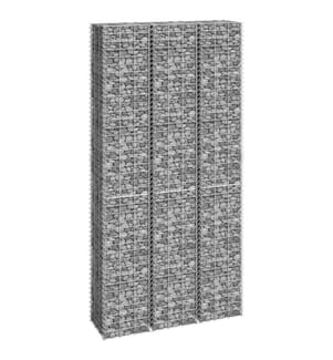 Lits surélevés en gabion 3 pcs 30x30x200 cm Fer
