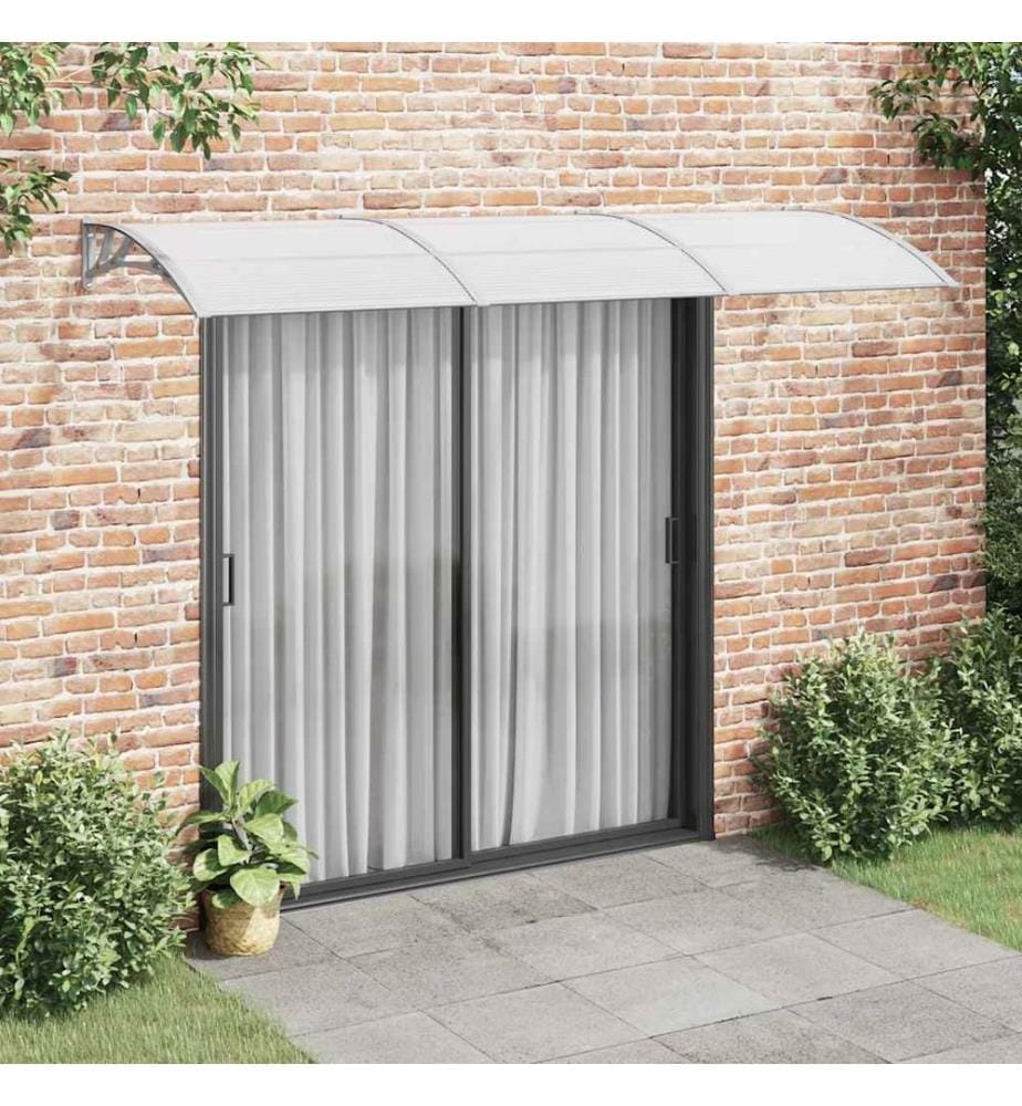 Türvordach Grau 300x100 cm Polycarbonat