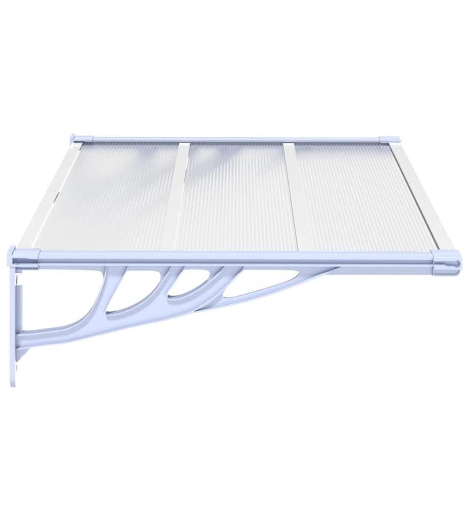 Türvordach Grau und Transparent 122x90 cm Polycarbonat