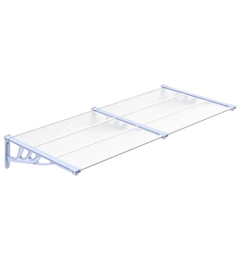 Türvordach Grau und Transparent 199x90 cm Polycarbonat