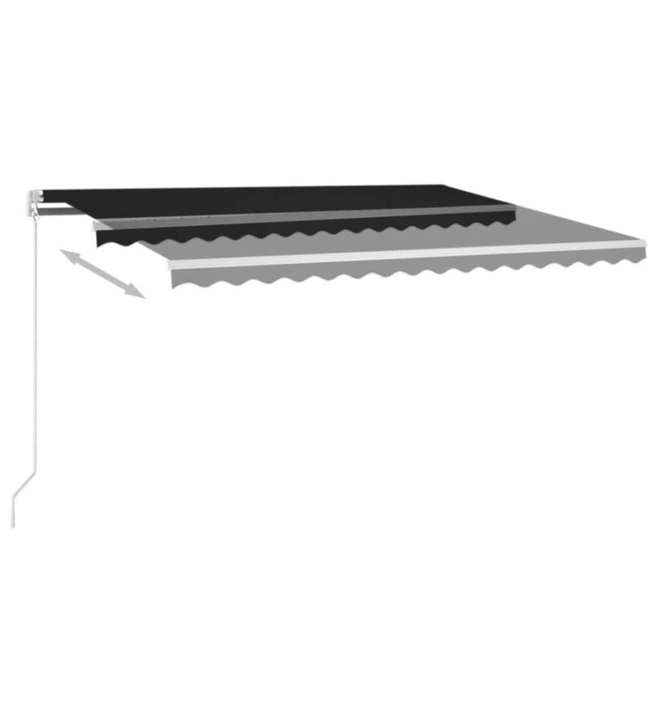 Markise Manuell Einziehbar mit LED 400x350 cm Anthrazit
