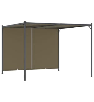 Gartenpergola mit Ausziehbarem Dach 3x3 m Taupe 180 g/m²