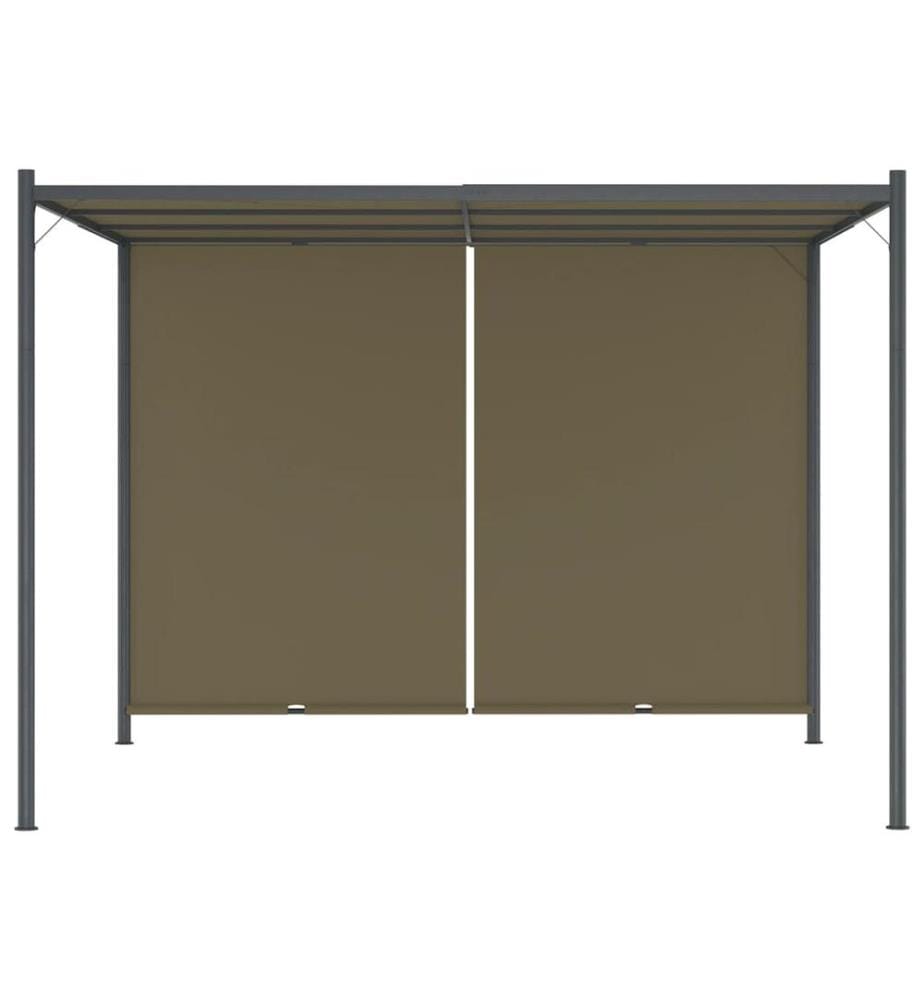 Gartenpergola mit Ausziehbarem Dach 3x3 m Taupe 180 g/m²