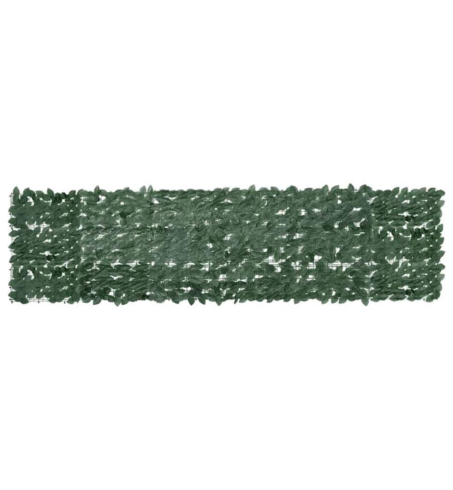 Balkon-Sichtschutz mit Dunkelgrünen Blättern 300x75 cm