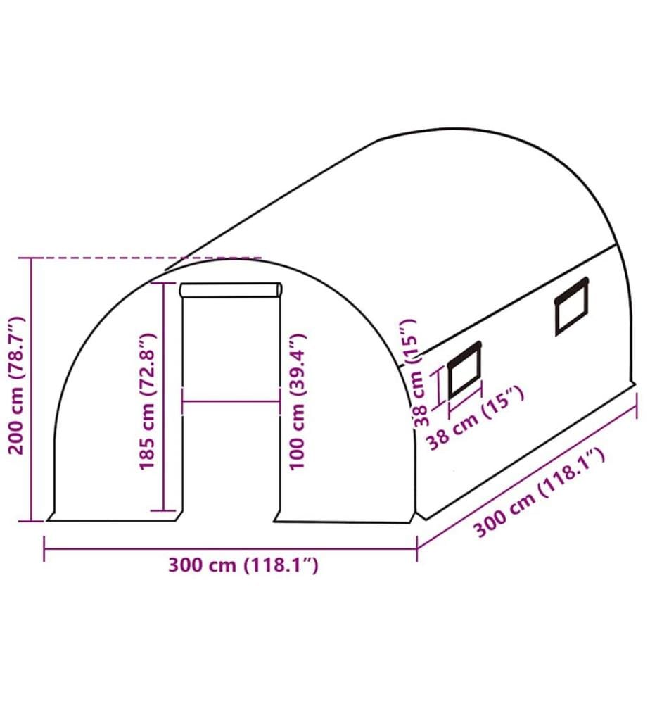 Ersatzabdeckung für Gewächshaus (9 m²) 3x3x2 m Transparent