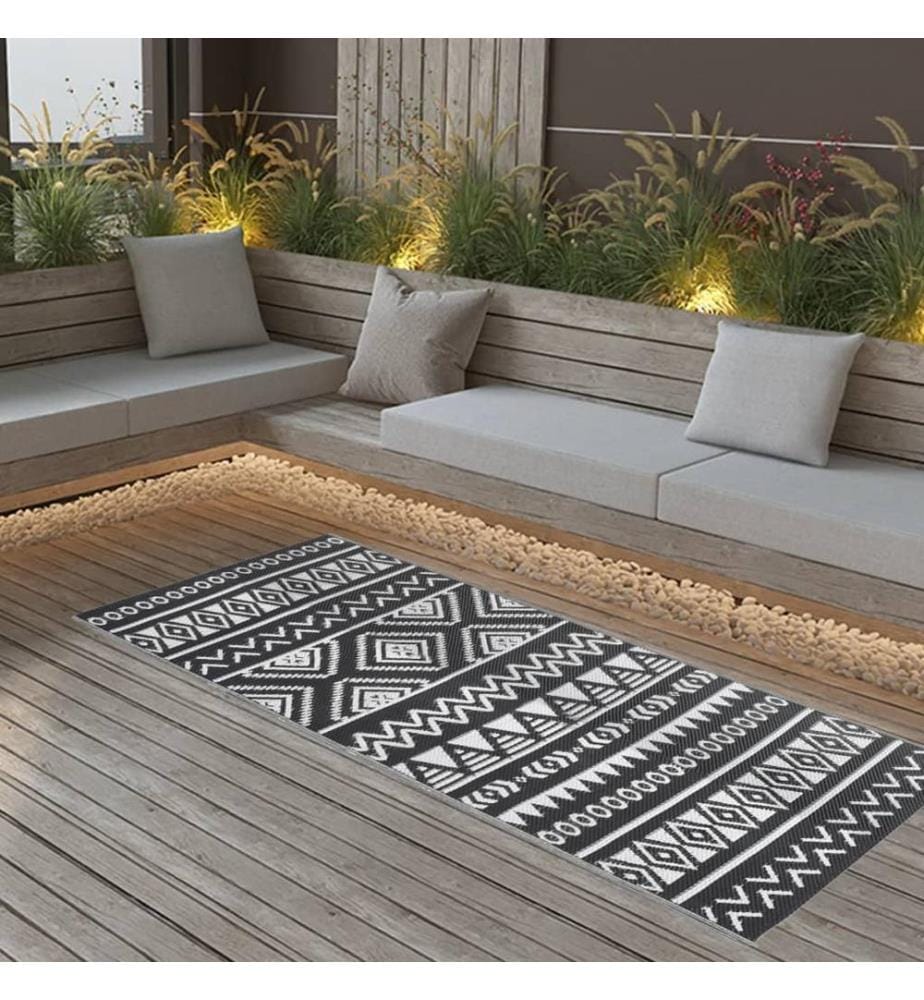 Outdoor-Teppich ARAKIL Schwarz 80x150 cm PP