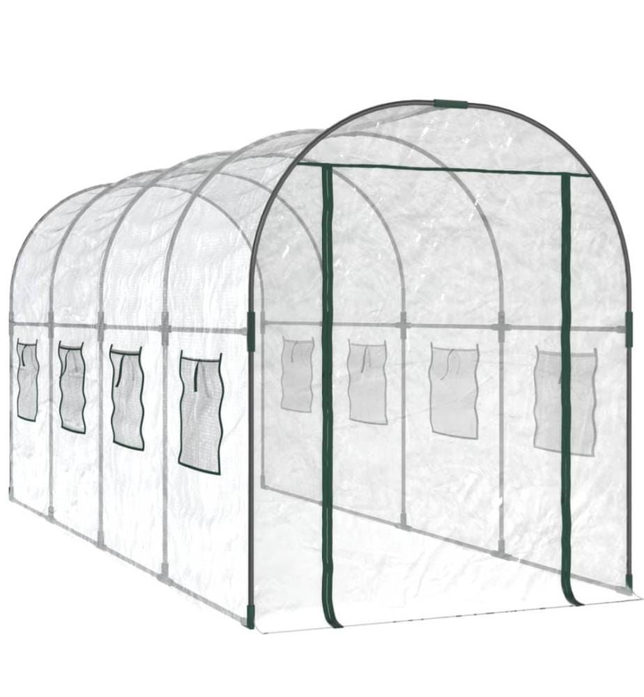 Gewächshaus Transparent 160x400x190 cm PVC & Stahl