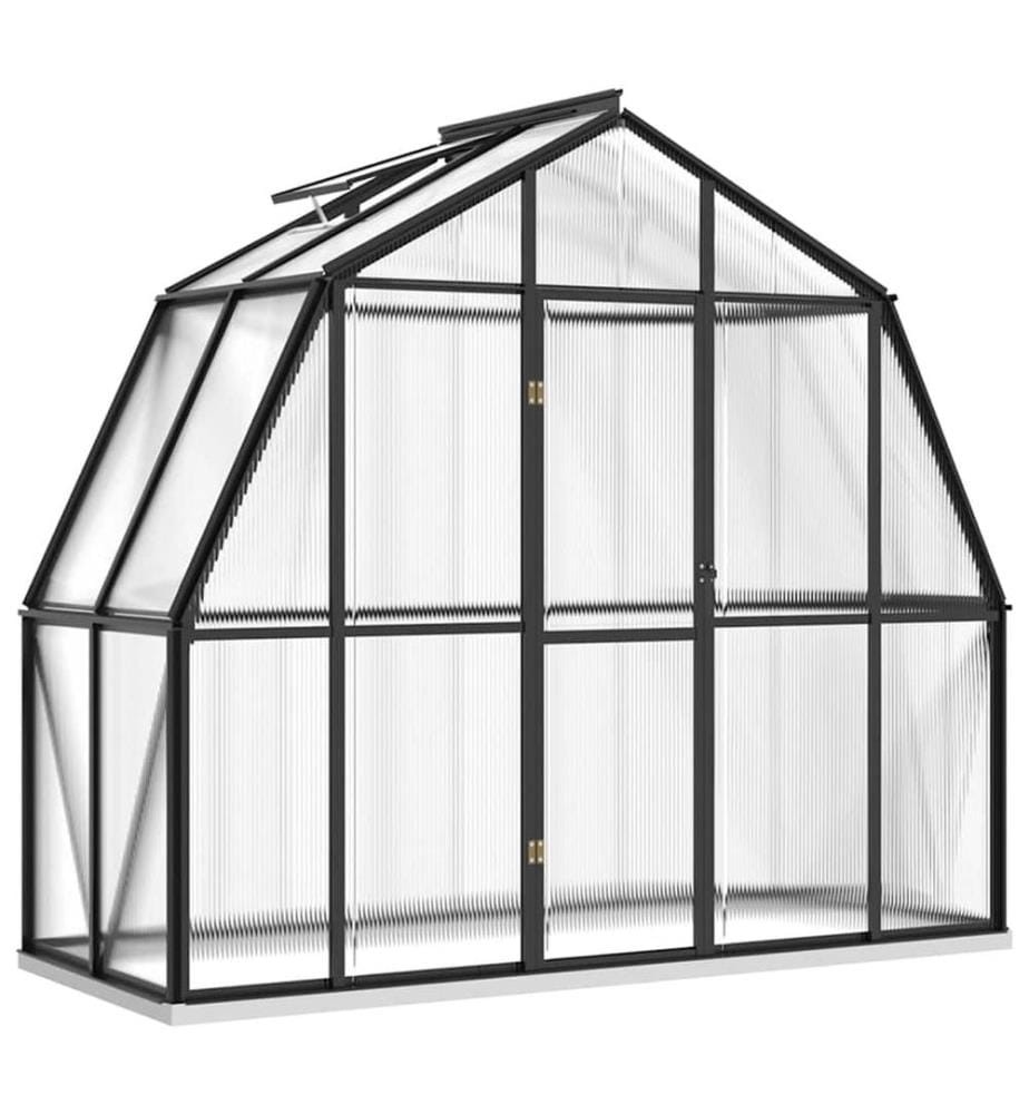 Gewächshaus mit Fundamentrahmen Anthrazit 3,3 m² Aluminimum