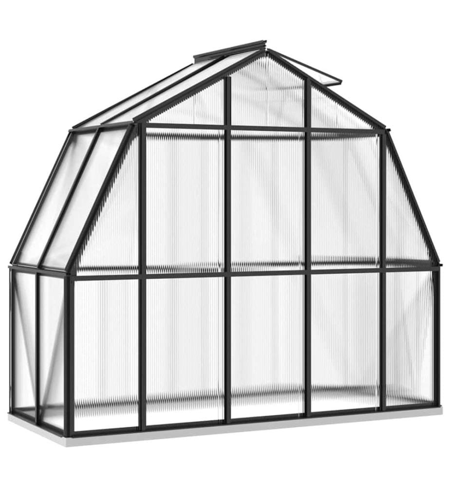 Gewächshaus mit Fundamentrahmen Anthrazit 3,3 m² Aluminimum