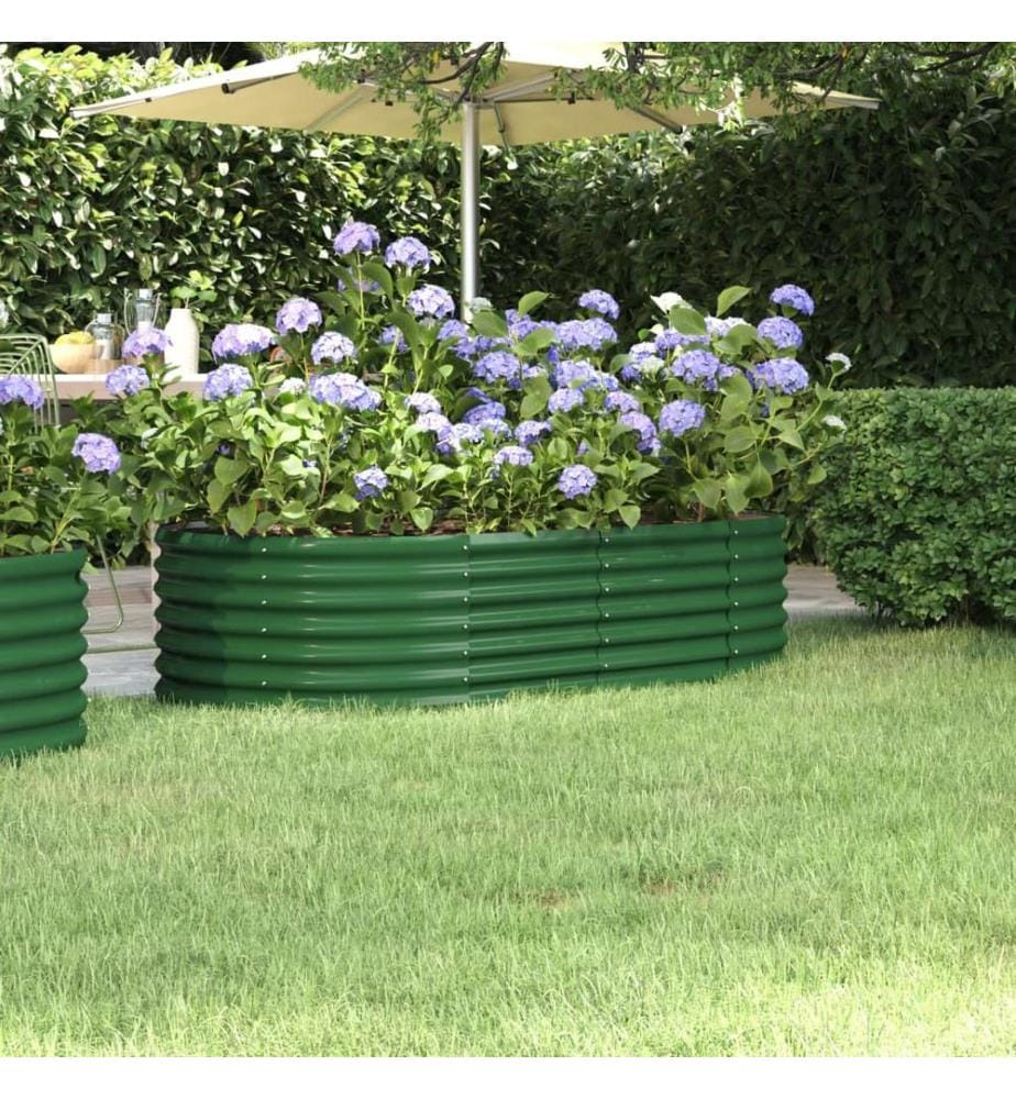 Lit surélevé de jardin Acier galvanisé 152x80x36 cm Vert