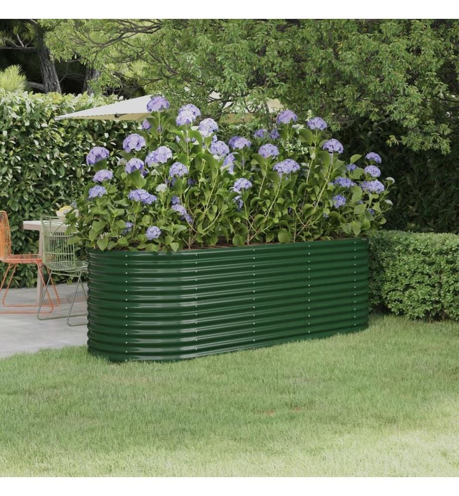 Lit surélevé de jardin Acier galvanisé 224x80x68 cm Vert