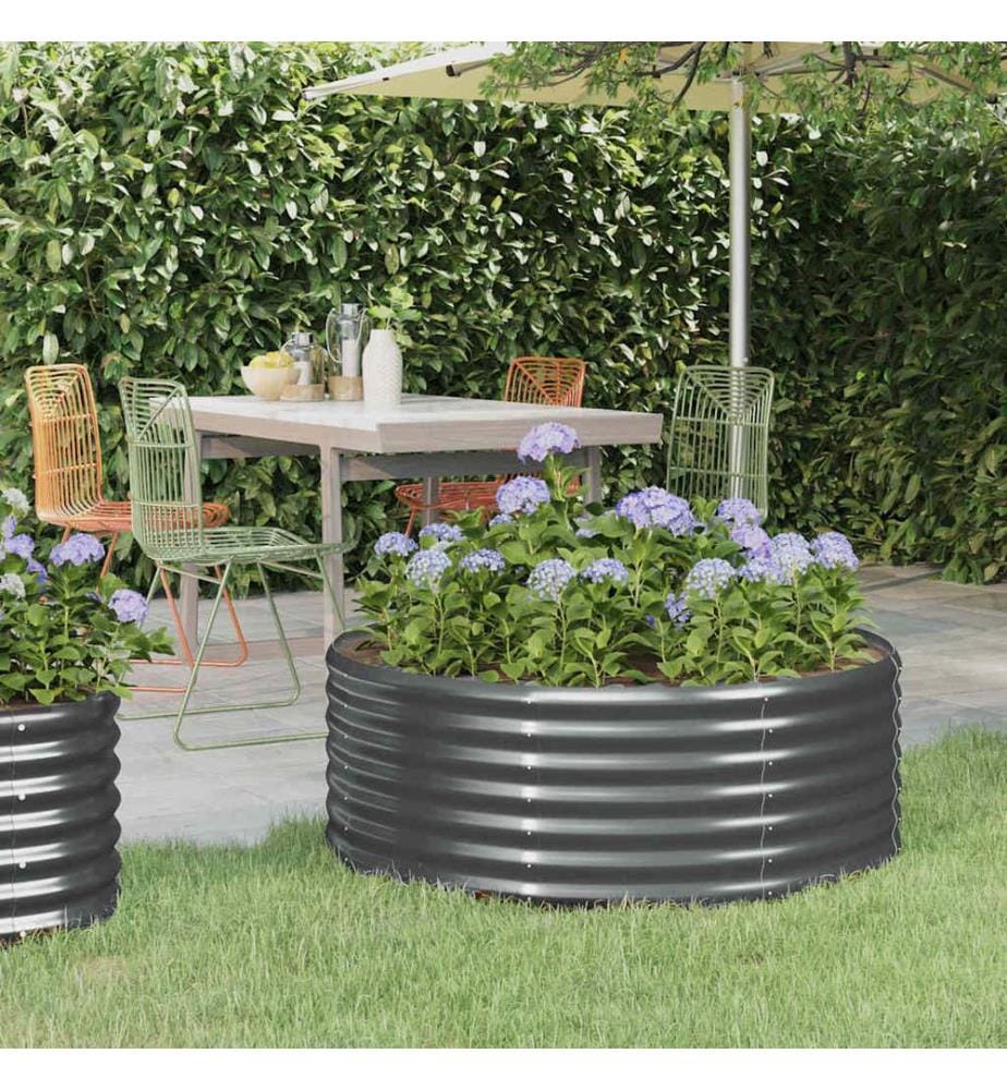 Lit surélevé de jardin Acier galvanisé Anthracite