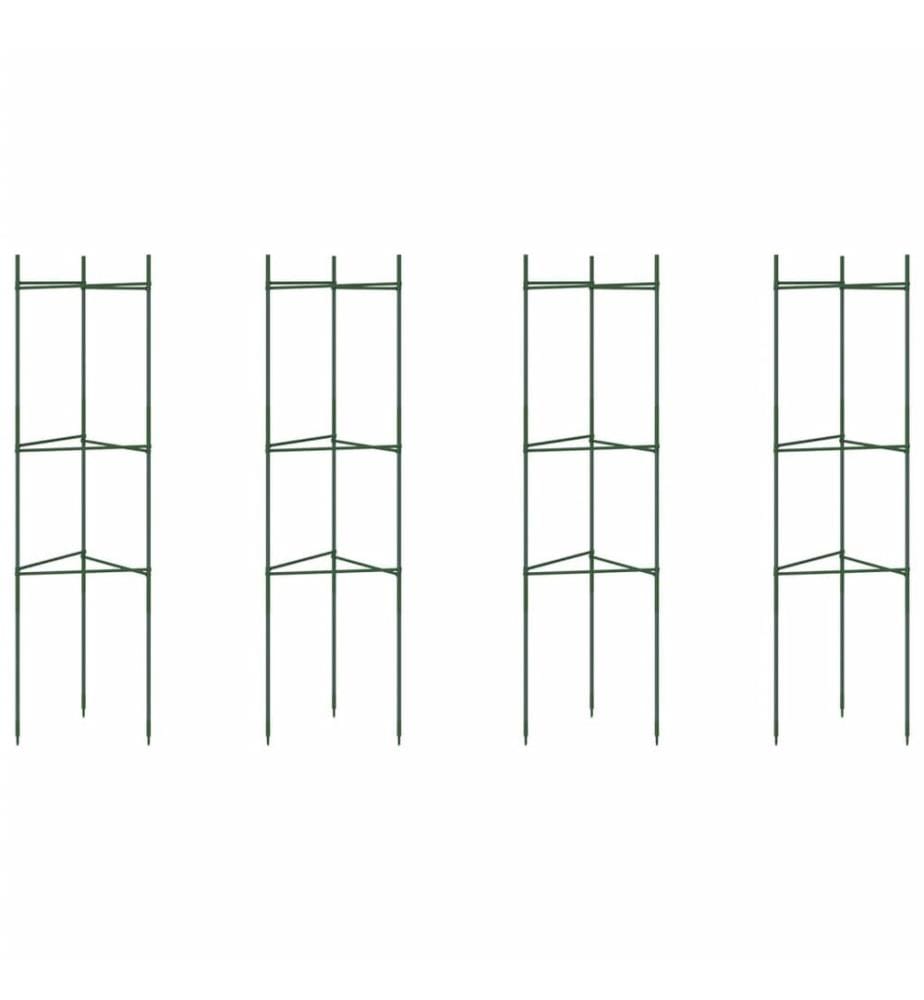 Cages à tomates 4 pcs 116 cm acier et PP