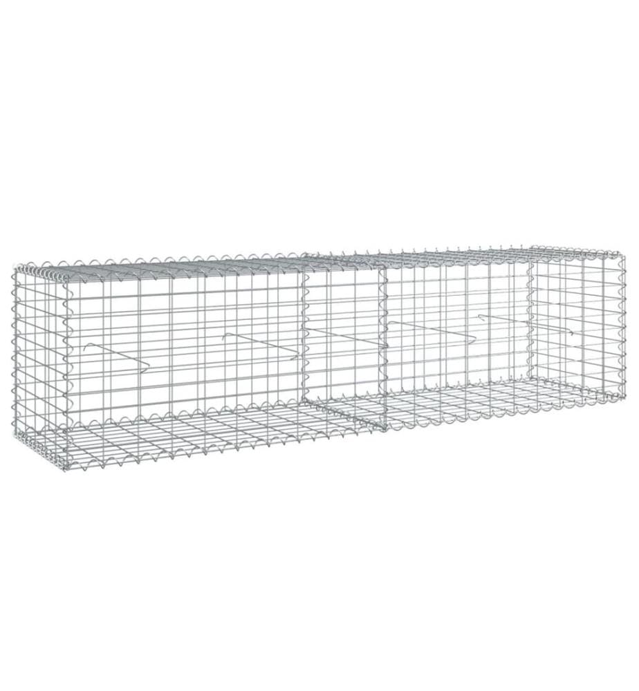 Panier gabion avec couvercle 200x50x50 cm fer galvanisé