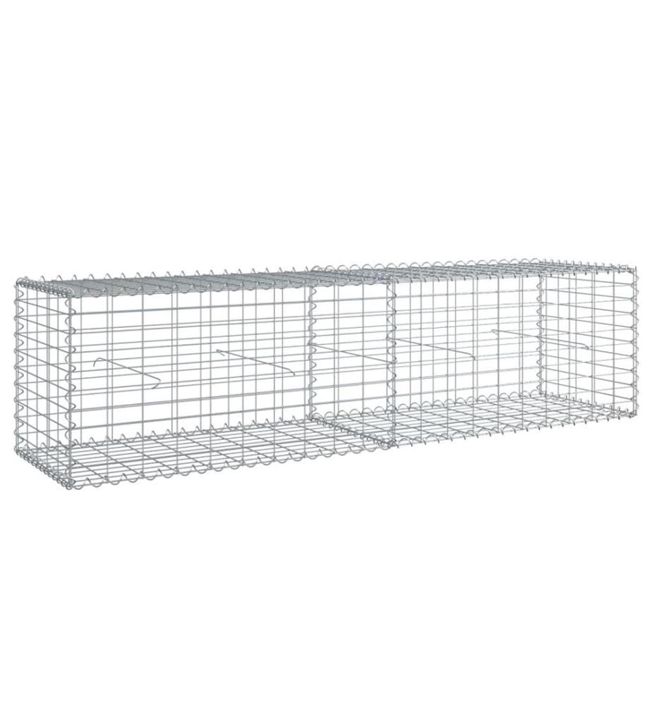 Panier gabion avec couvercle 200x50x50 cm fer galvanisé