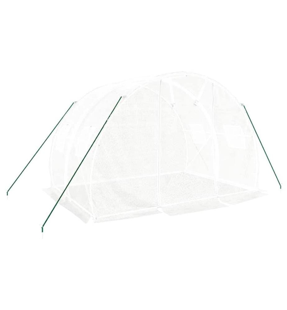 Gewächshaus mit Stahlrahmen Weiss 6 m² 3x2x2 m