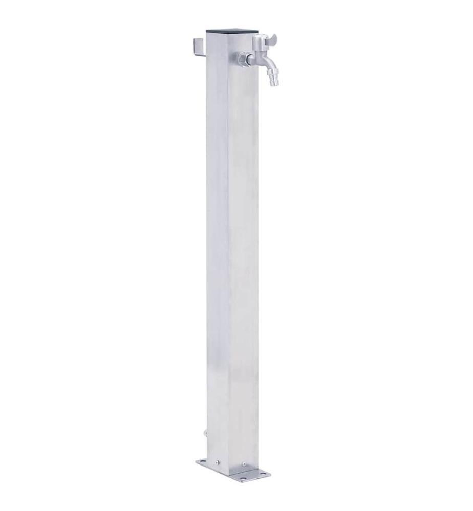Wassersäule für den Garten 100 cm Edelstahl Quadratisch
