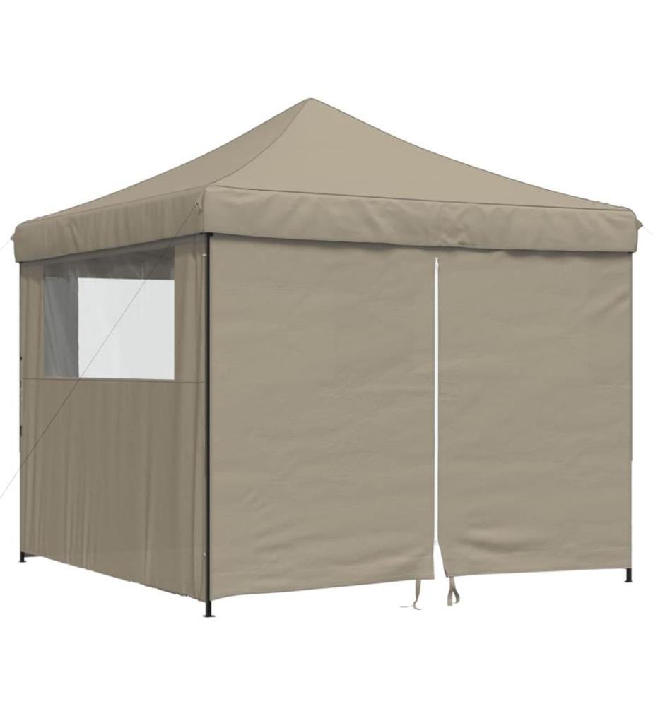 Partyzelt Faltbar Pop-Up mit 4 Seitenteilen Taupe