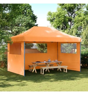 Partyzelt Faltbar Pop-Up mit 3 Seitenteilen Orange