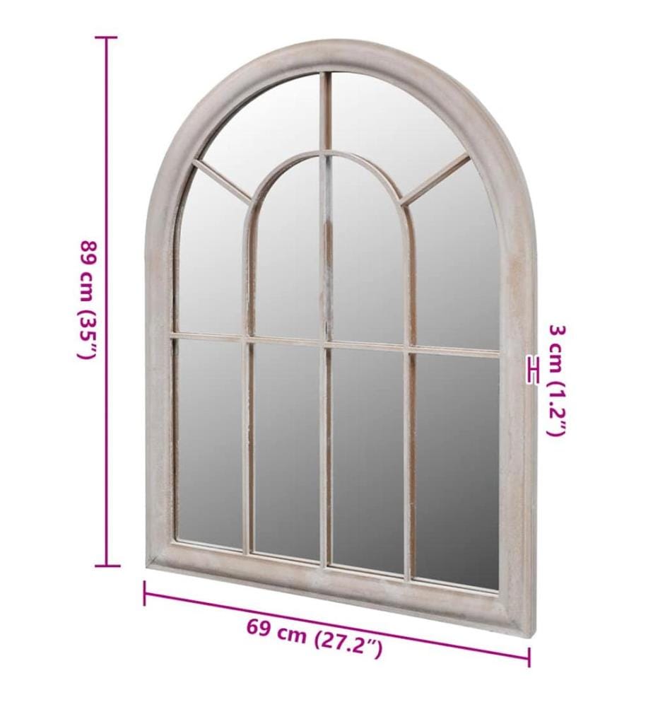 Miroir de jardin d'arche rustique 69x89 cm Intérieur/extérieur