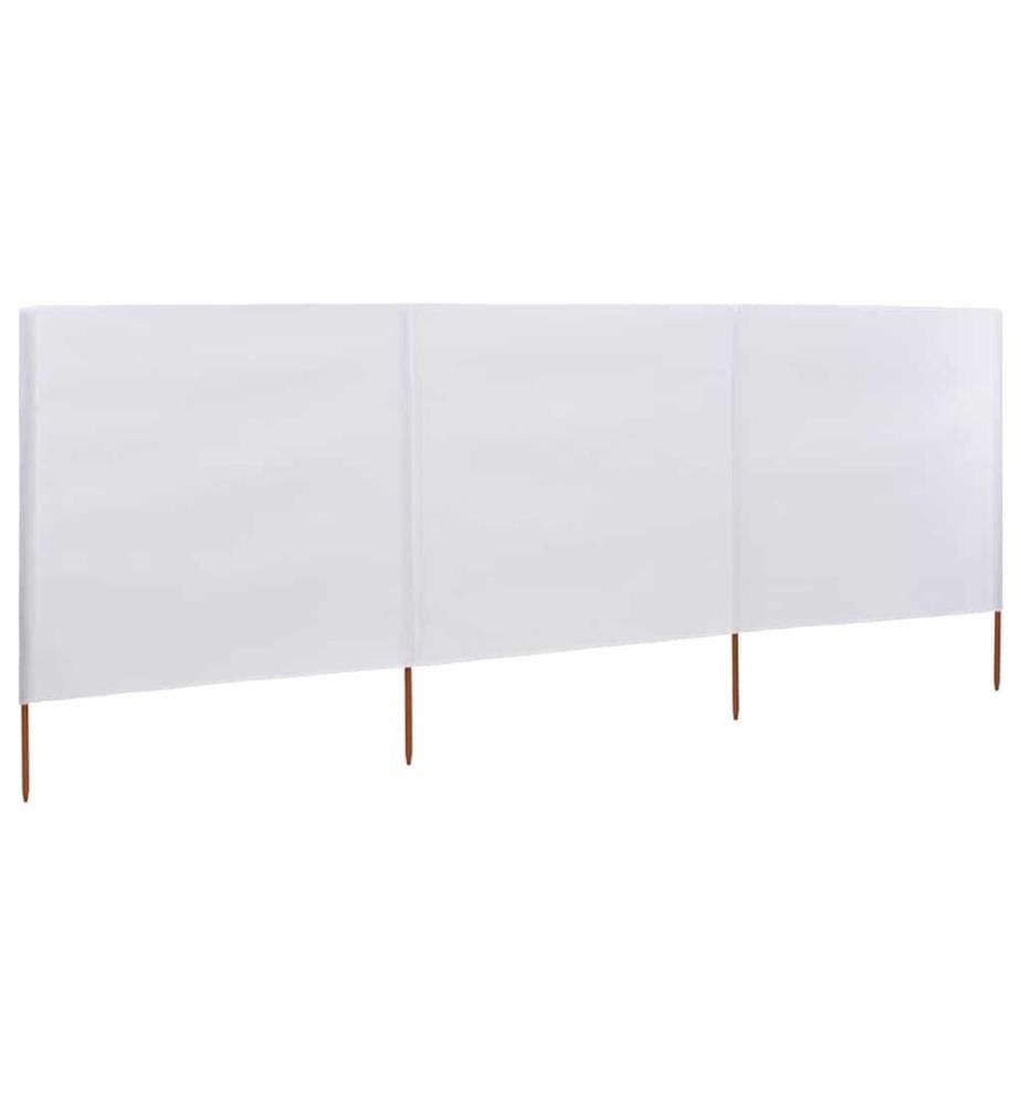 3-teiliges Windschutzgewebe 400 x 120 cm Weiss