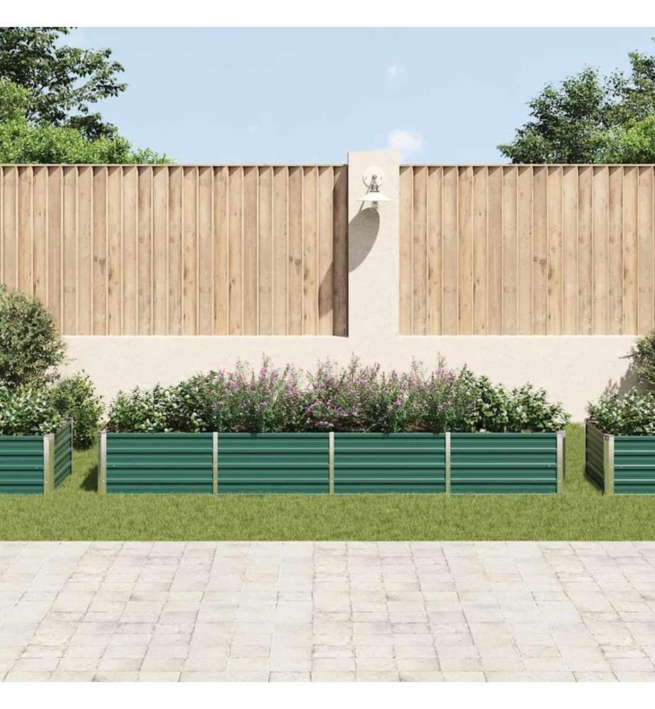 Lit surélevé de jardin Acier galvanisé 320x80x45 cm Vert
