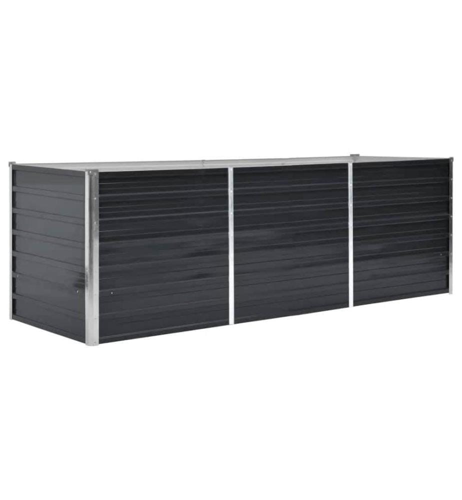 Lit surélevé de jardin Anthracite 240x80x77 cm Acier galvanisé