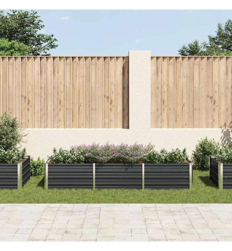 Lit surélevé de jardin Anthracite 240x80x45 cm Acier galvanisé