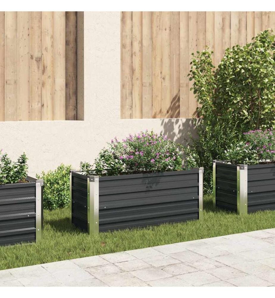 Lit surélevé de jardin Anthracite 100x40x45 cm Acier galvanisé