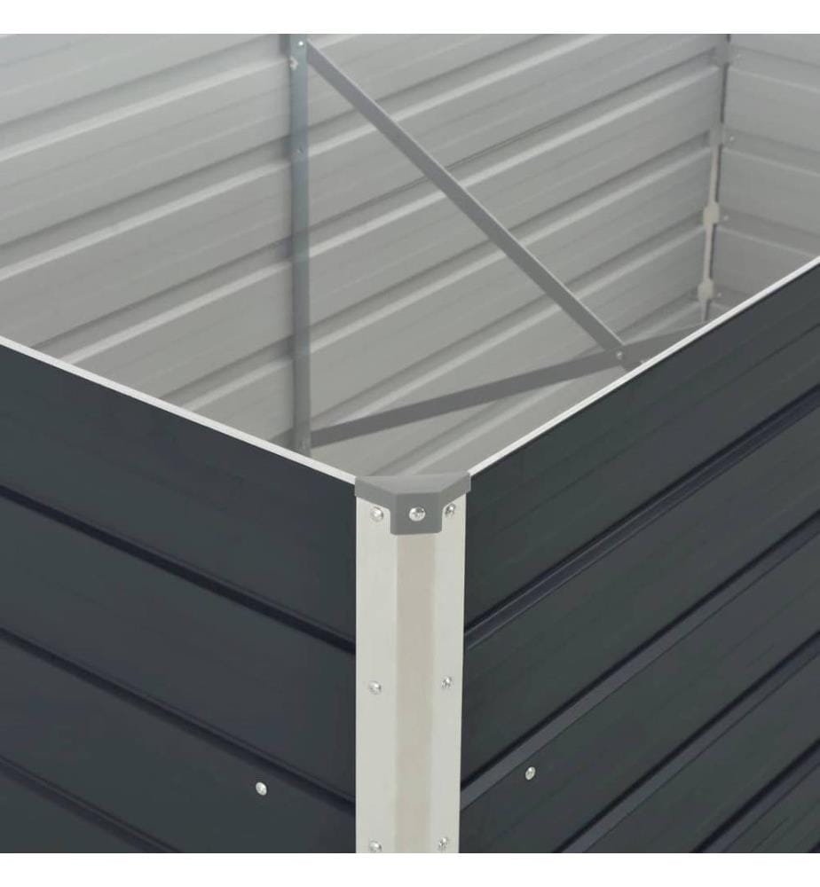 Jardinière 160 x 80 x 45 cm Acier galvanisé Anthracite