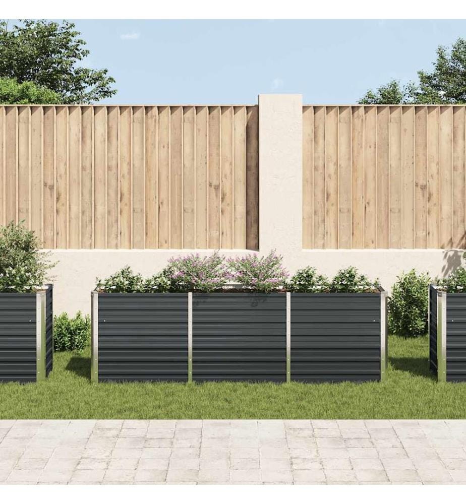 Lit surélevé de jardin Acier galvanisé 240x40x77 cm Anthracite