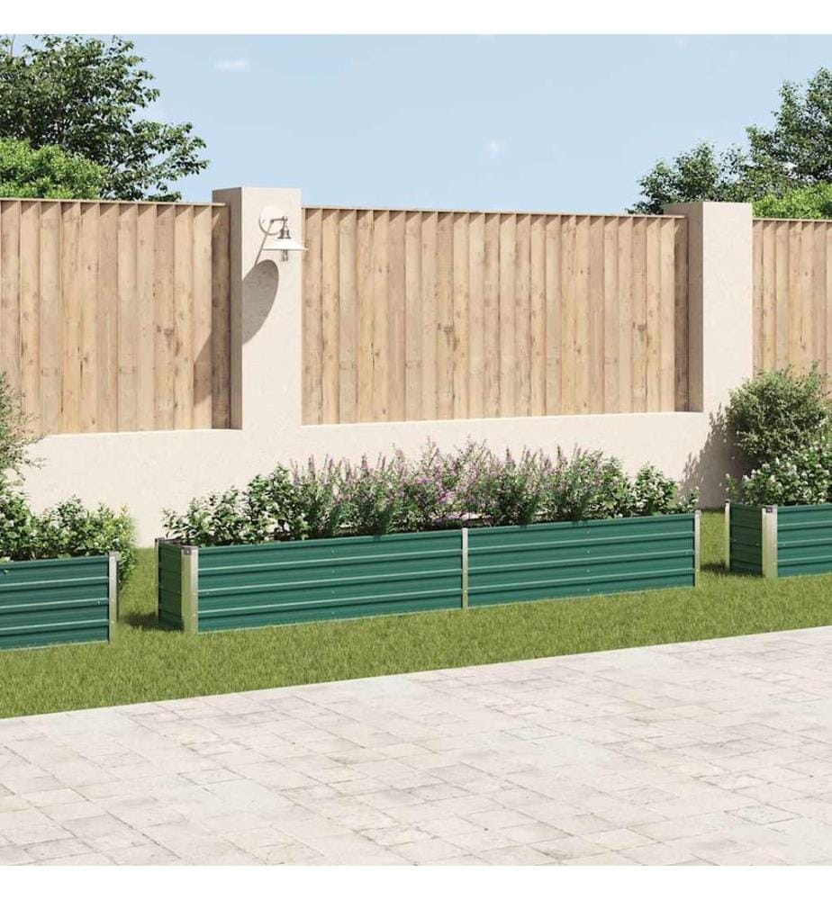 Lit surélevé de jardin Acier galvanisé 320x40x45 cm Vert