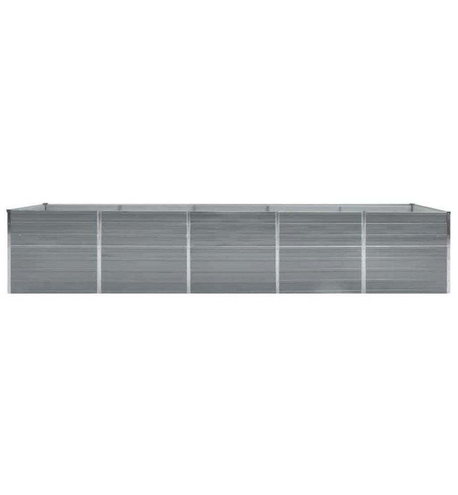 Lit surélevé de jardin Acier galvanisé 400x80x77 cm Gris