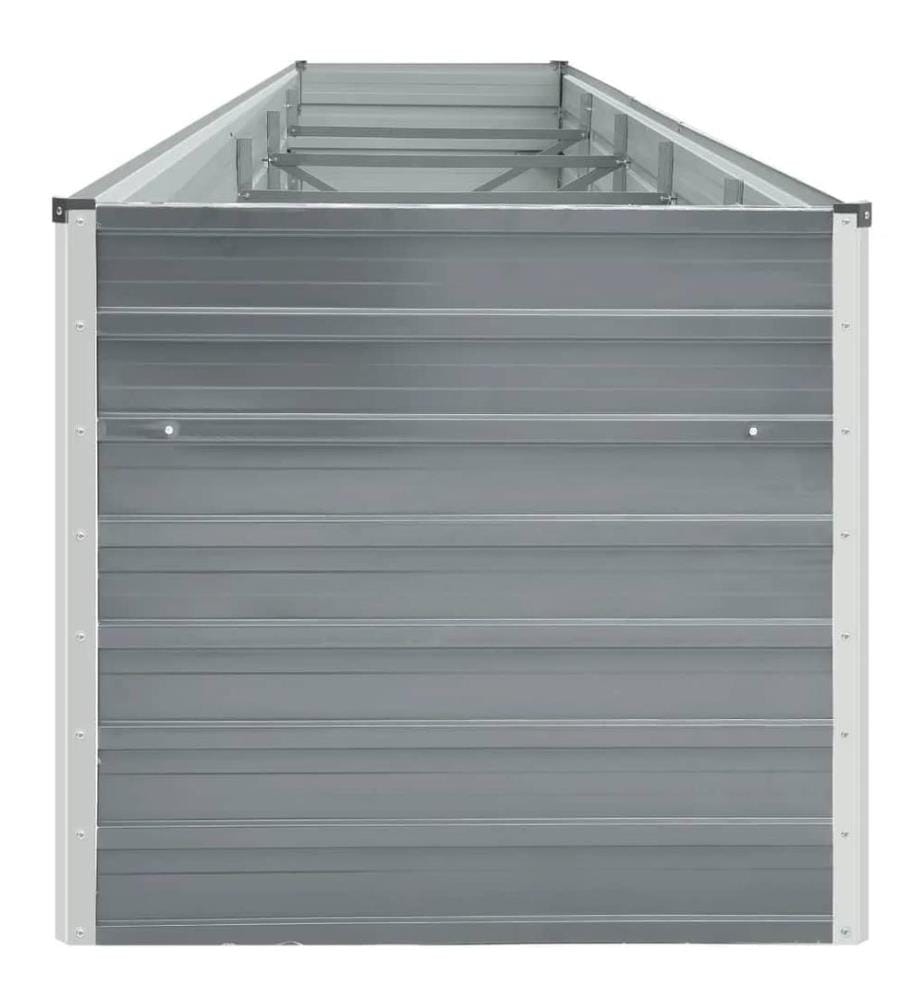 Lit surélevé de jardin Acier galvanisé 400x80x77 cm Gris