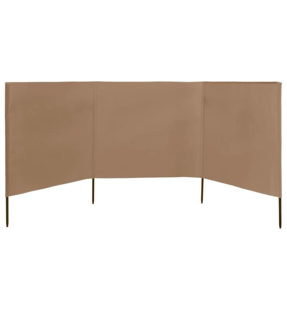 3-teiliges Windschutzgewebe 400 x 160 cm Taupe
