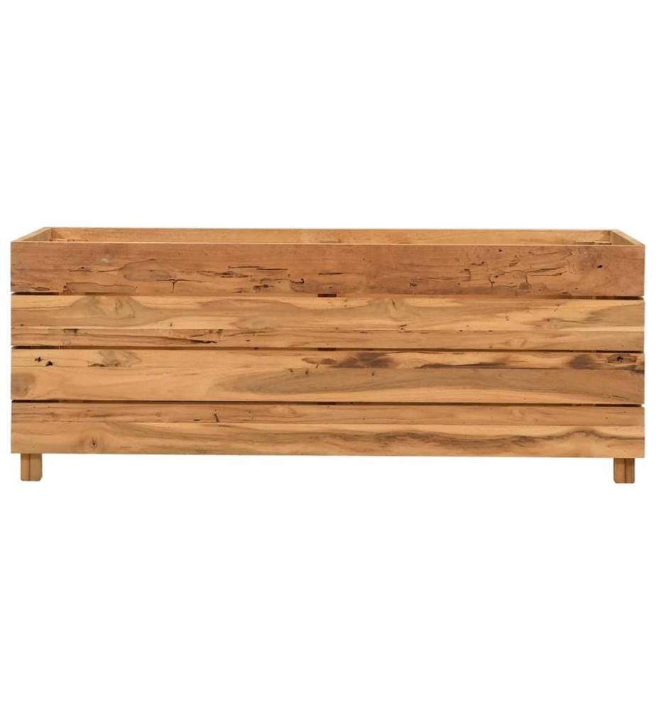 Lit surélevé 100x40x38 cm bois de teck recyclé et acier