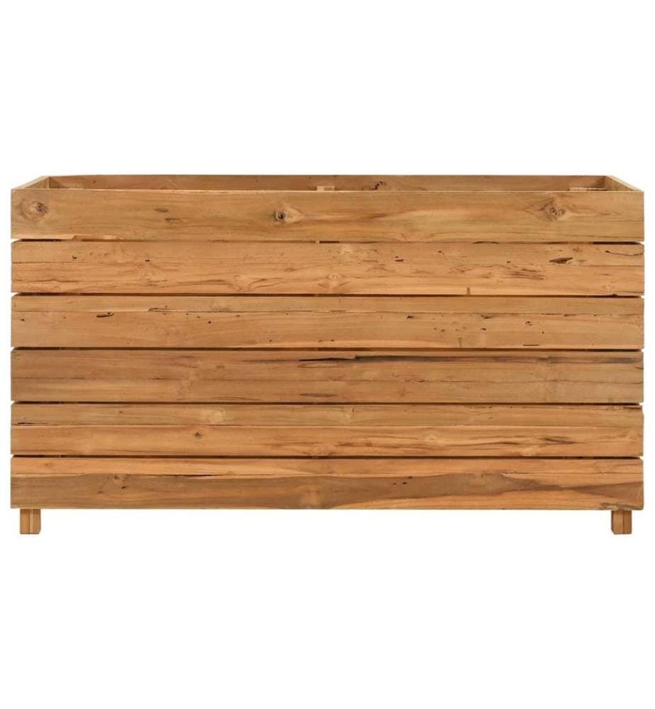 Lit surélevé 100x40x55 cm bois de teck recyclé et acier