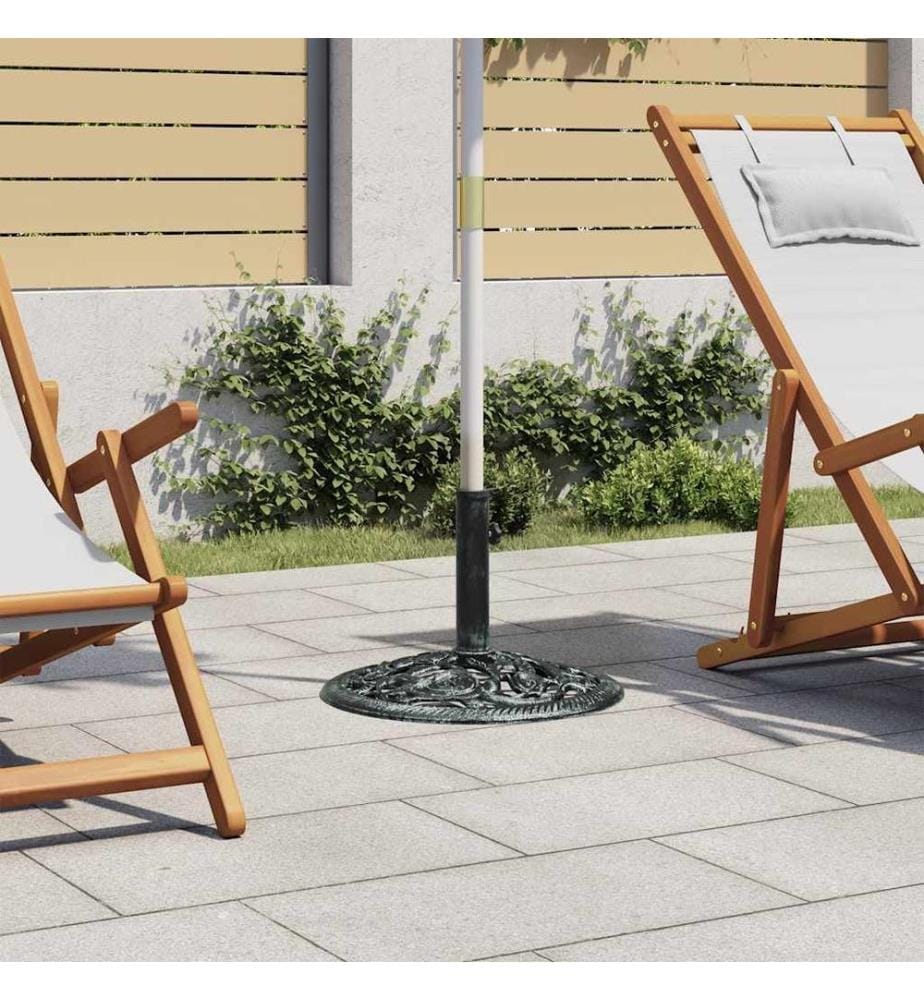 Socle de parasol Vert 9 kg 40 cm Fonte