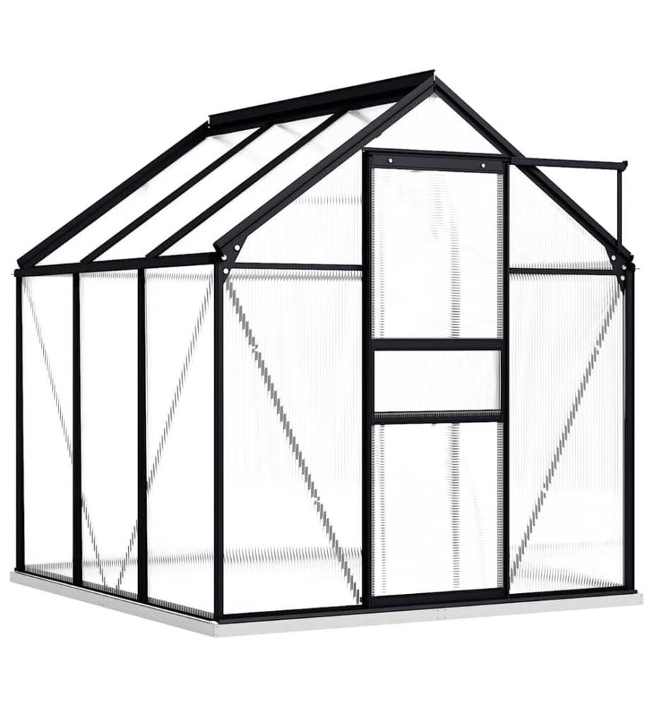 Gewächshaus mit Fundament Anthrazit Aluminium 3,61 m²