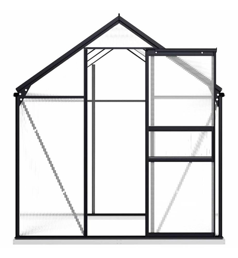 Gewächshaus mit Fundament Anthrazit Aluminium 3,61 m²