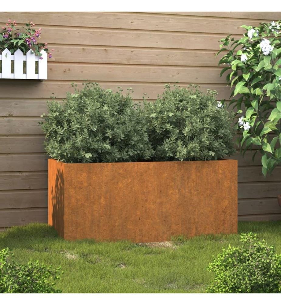 Jardinière 62x30x29 cm acier corten